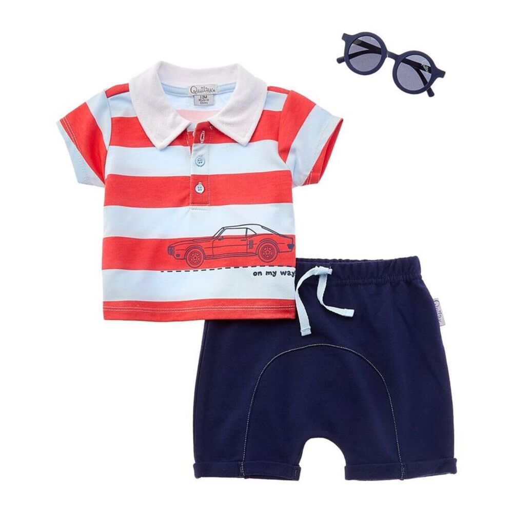 Quiltex On My Way 2Pc Polo Short Set